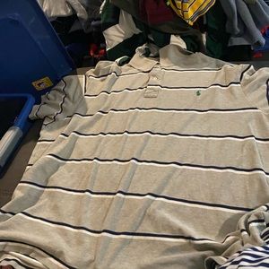 Used 3xb grey , white, blue polo Ralph Lauren SS . Green polo horse.